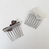 Гребень с ацетатной вставкой в форме банта: Высококачественная заколка для волос для женщин, идеально подходит для усмирения торчащих волосков и челки.