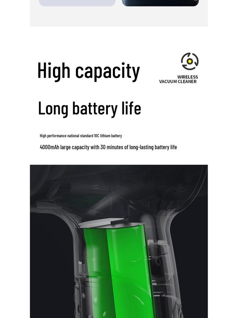 Compact Dual-Use Wireless Car Vacuum Cleaner with Super Suction and Blowing Function for Home and Car