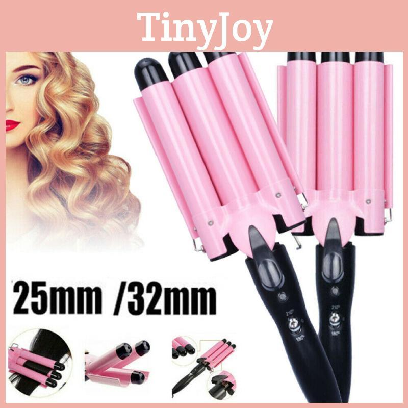 Керамический 3-ствольный плойка-волна для волос из парикмахерской. Получите идеальные локоны за считанные минуты.