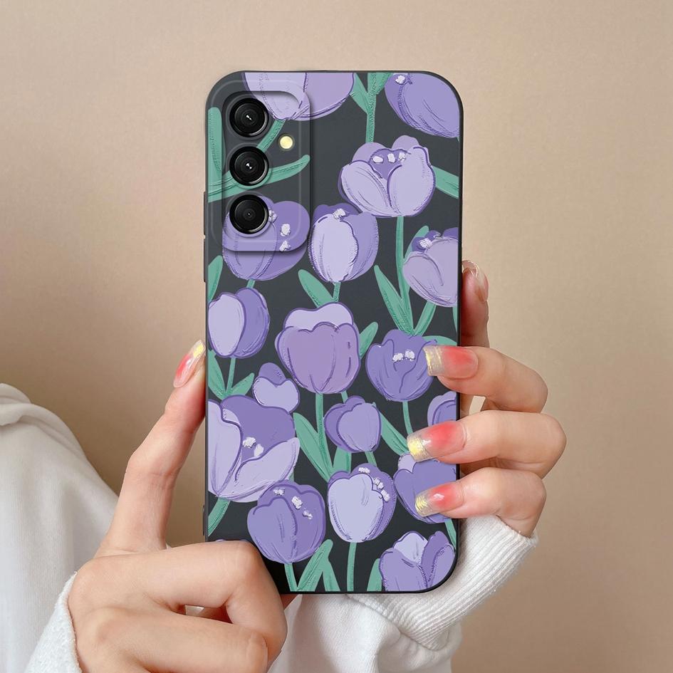 Cover Case For Samsung Galaxy S24 FE A16 A06 M35 S 24fe Shell Luxury Fashion Leopard Print Butterfly Matte Silicone Screen Protector Bumper Phone Bags