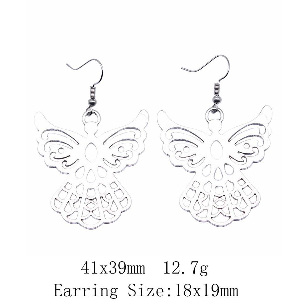 Комплекты сережек на годовщину свадьбы, серьги-подвески и подвески в виде крыльев ангела, женские серьги-сумки для свадьбы