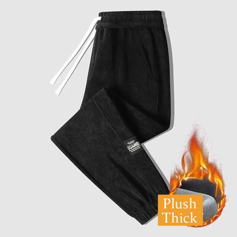 FiveFive Corduroy мужские толстые повседневные брюки для активного отдыха теплые модные эластичные спортивные брюки для бега удобные облегающие ступни спортивные брюки