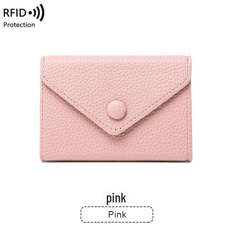 Держатель карт из кожи Litchi Grain с защитой от кражи RFID и кошелек для монет унисекс