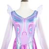 Cosplay Dress Set Long-Sleeve V-Neck Printed Dress