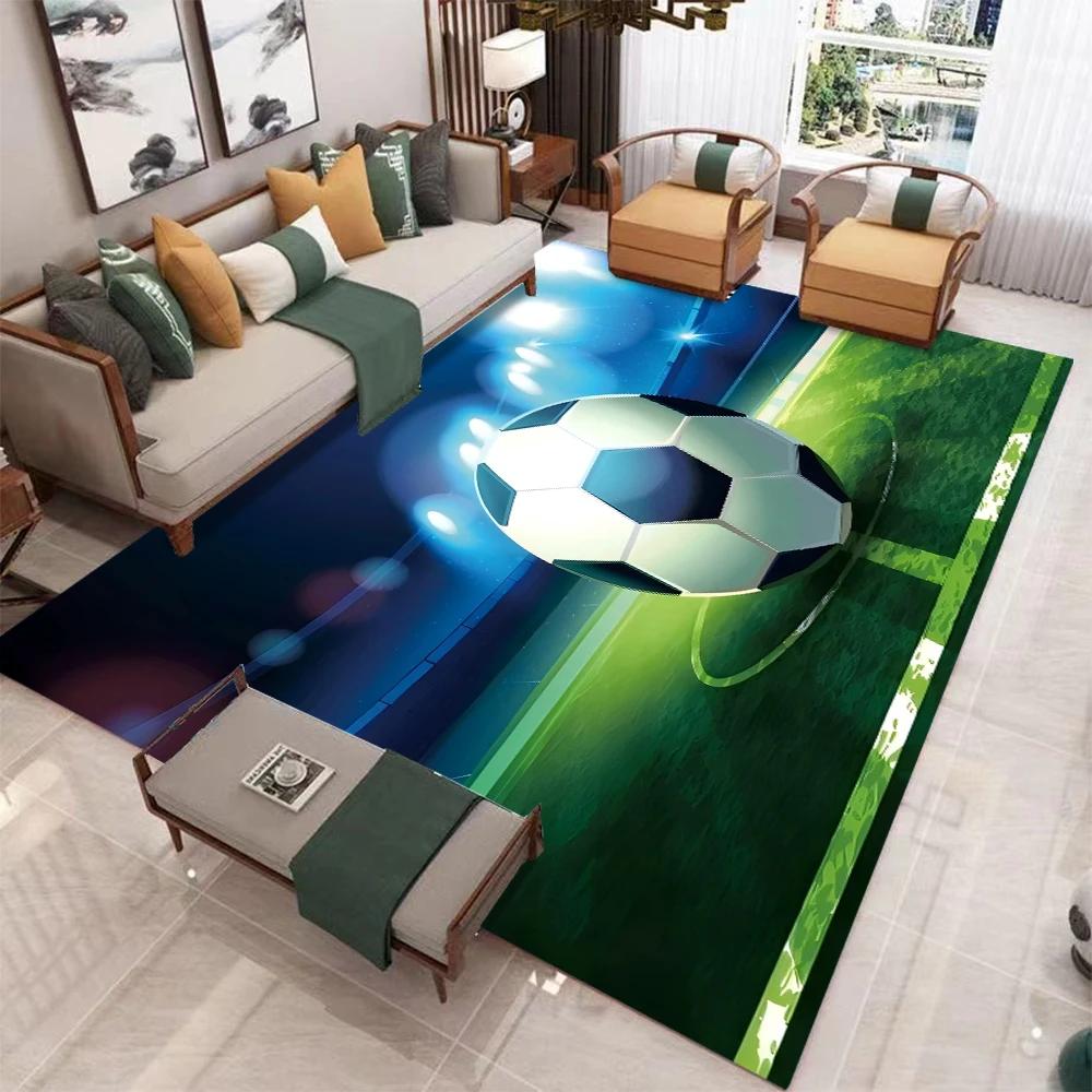 Football Area Rug Soccer Ball Sports Rugs for Living Room Floor Mat,Competitive Games Carpet,Home Decor Non-Slip Carpet for Home