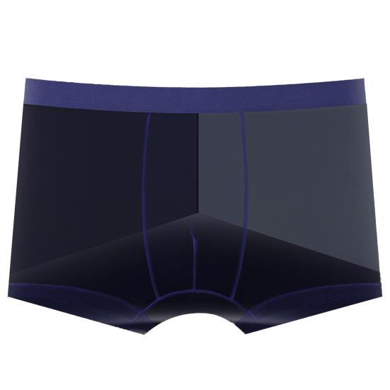 Men Boxer Underwear Mid-rise Elastic Waist Perspective Mesh Yarn Shorts