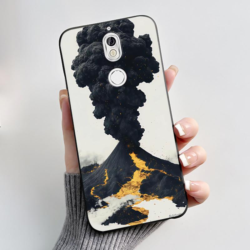 Чехол Для Телефона Nokia 7 Корпус Для Nokia 7 Plus Цветочный Узор На Кончиках Пальцев Узорчатая Крышка Модный Мягкий Защита От Царапин Черный Чехол