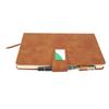 Notebook PU Lther Cover Ribbon Bookmark Ink Proof Thick Paper Ruled Paper Notebook with Pen for   Travel