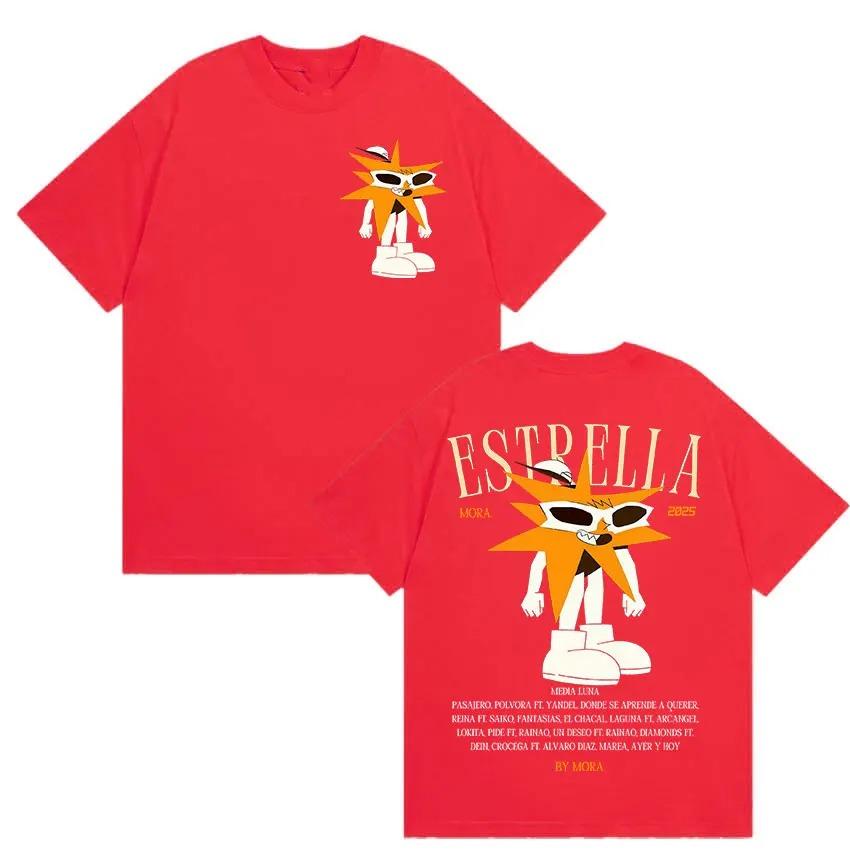 Rapper MORA Tour 2025 Merch T Shirt Men's Women Vintage High Quality Fashion T-shirts Hip Hop High Quality Short Sleeves Casual