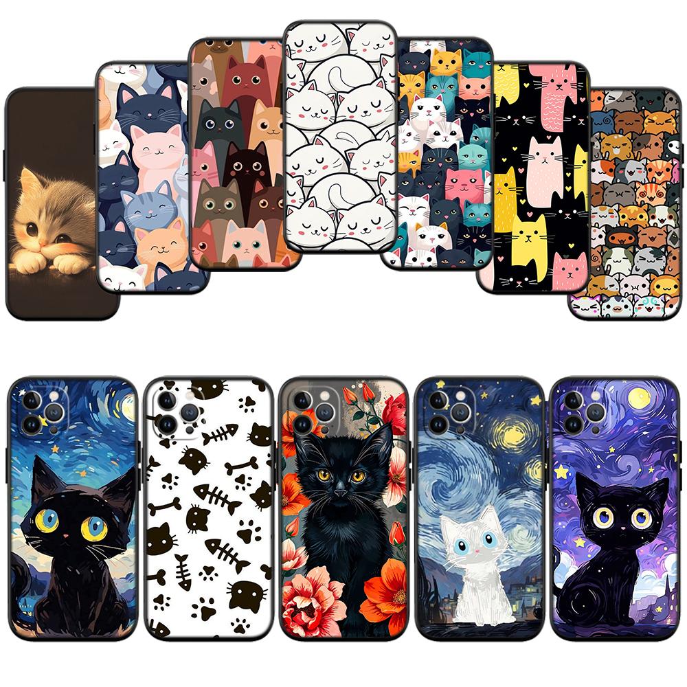 RP15 Cat Kitten Meow Shell Phone Case for Samsung Galaxy Note 10 20 S23 S24 S25 Ultra FE Plus Edge Lite A02S A35 A07 A17