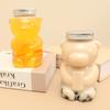 500ML Kawaii Bear Water Bottle For Milk Tea Coffee Juice Portable Drinking Cup Transparent Beverage Drink Bottle With Lid