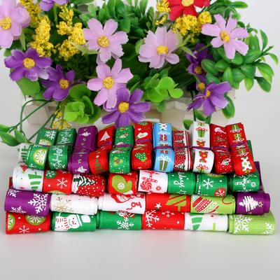 Репсовая лента с принтом в горошек, бантик для волос, вечерние рождественские свадебные украшения, ткань для шитья своими руками