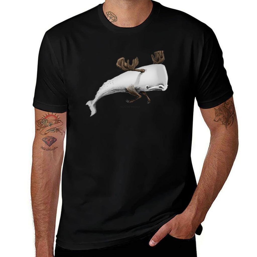 Moose Whale TShirt Work Wear Simple Tee Shirt
