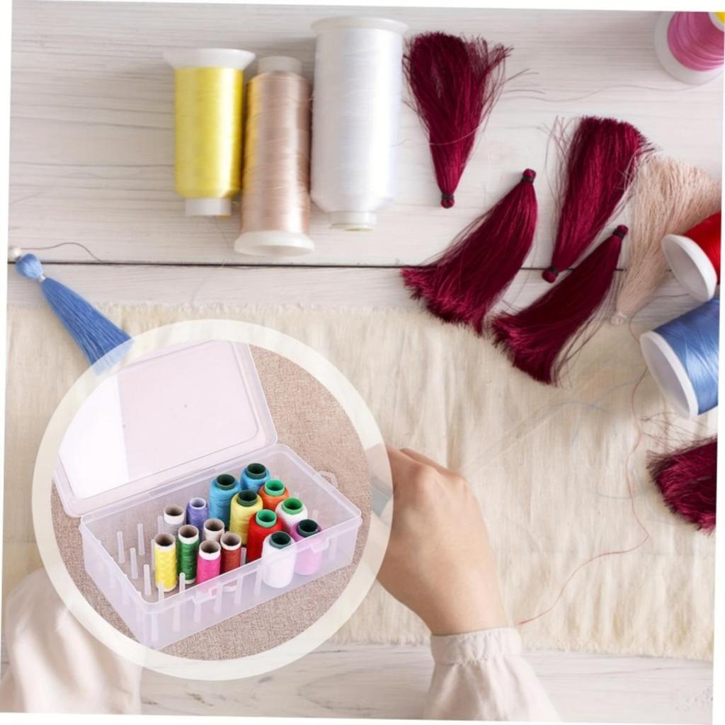 42 Axis Игольница и Нитка Ящик для хранения вещей Бытовая коробка Многофункциональный прозрачный набор иголок и ниток Коробка для сортировки ниток
