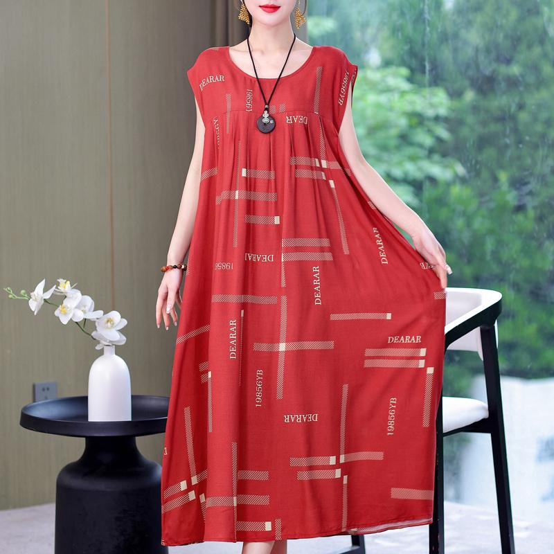 Летнее винтажное платье больших размеров, женские свободные повседневные элегантные длинные платья без рукавов большого размера