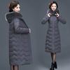 Middle-aged and elderly down cotton-padded clothes, women's large size thickened long over-knee mother jacket, new winter cotton-padded jacket