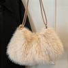 Пушистая сумка женская осенняя новая модная простая пушистая сумка через плечо текстурная женская портативная сумка-тоут