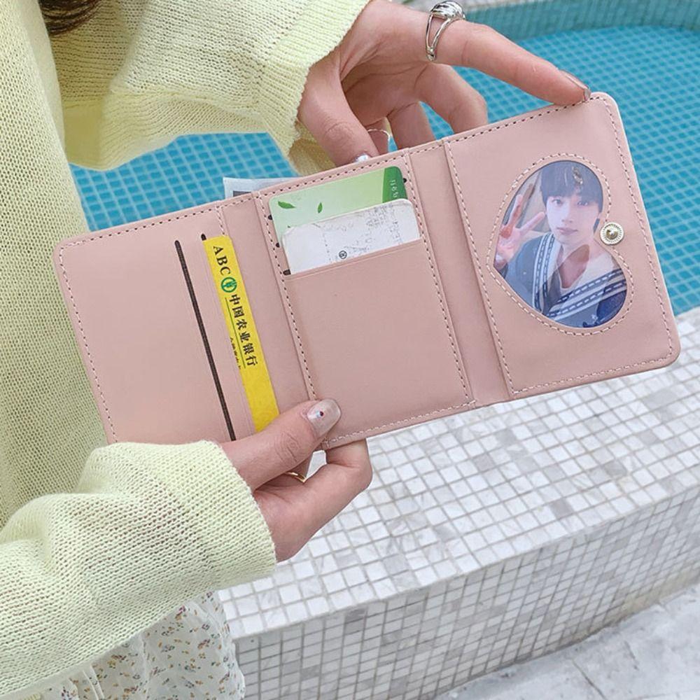 Multiple Card Slot Cute Tri-Fold Purses Kawaii Women Card Holder Storage Bag Coin Purse Daily