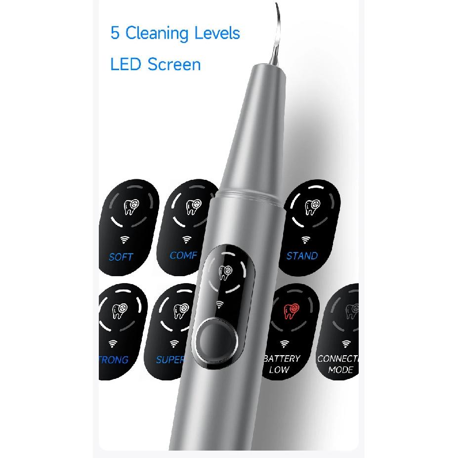 Visible Ultrasonic Dental Scaler Tartar Remover 5 modes with LED Light Household Teeth Cleaning Tools Dental Cleaner Oral Care