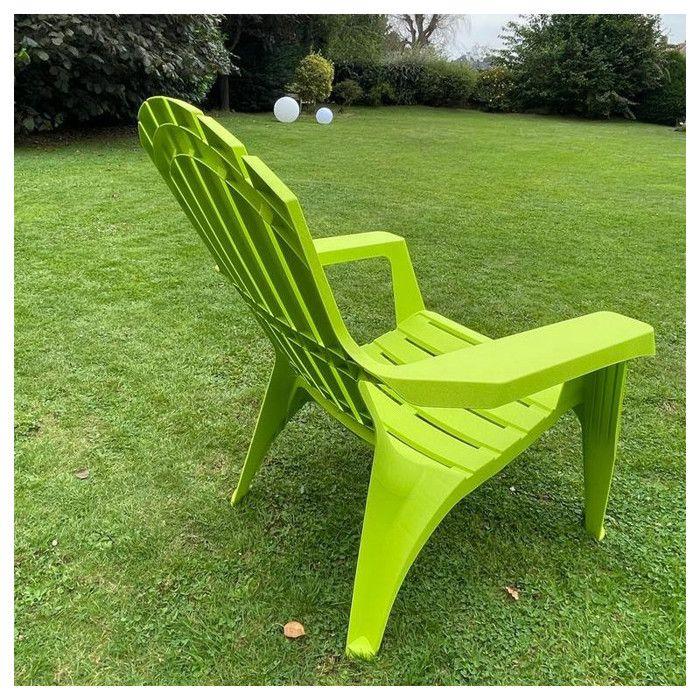 Fauteuil Adirondack résine polypropylène Wilsa Garden - Anis - 2 Fauteuils Adirondack
