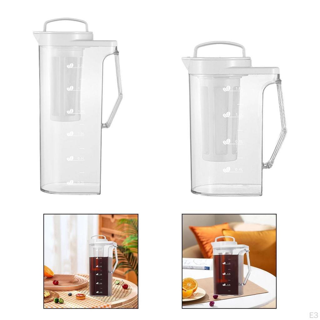 Прозрачный графин для воды с ручкой, двойная шкала от -20°C до 110°C для холодного кофе