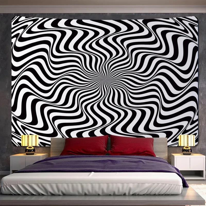 Fashionable Home Decor Tapestry Living Room Bedroom Tapestry Abstract Geometric Swirl Pattern