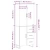 VidaXL Highboard White 69.5x34x180 Cm Engineered Wood 3195923