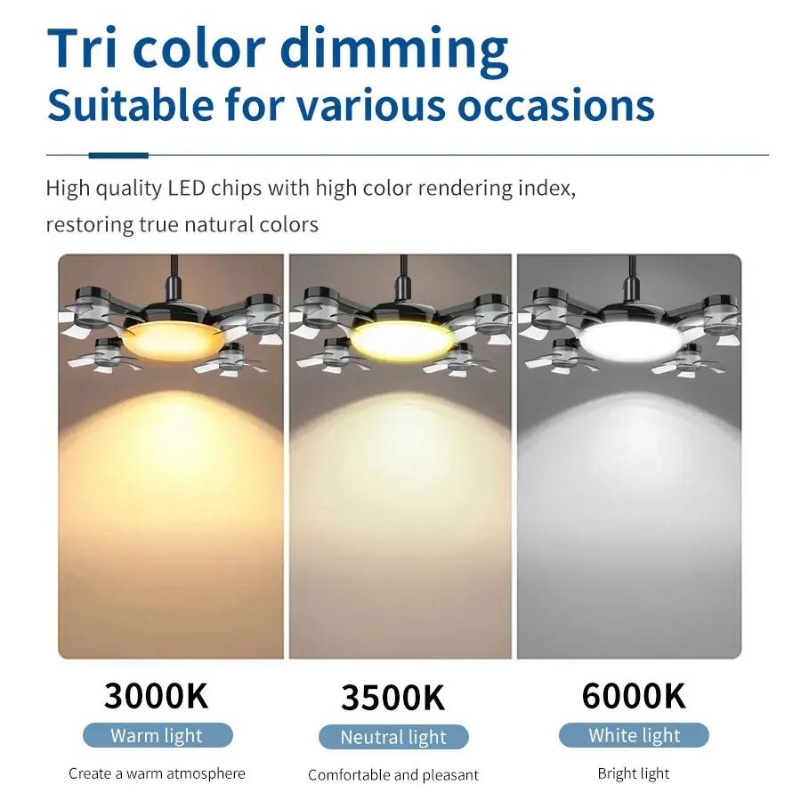 2-в-1 60 Вт Вентилятор-светильник E27 Дизайн дрона Потолочный вентилятор-светильник с пультом управления AC85-265 В Лампа-вентилятор для дома, ресторана