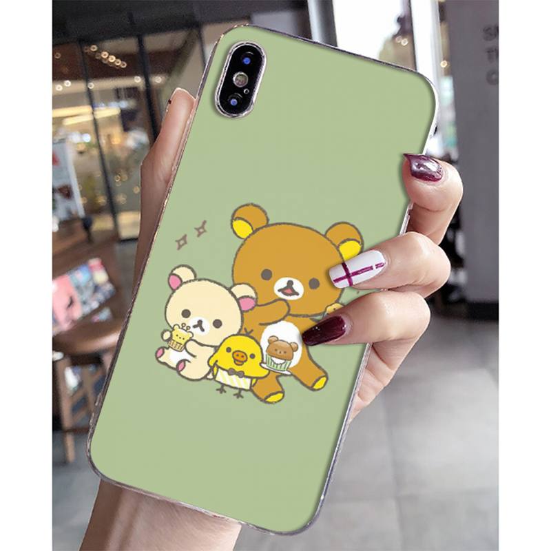 Чехол YNDFCNB Rilakkuma для iPhone 11 12 13 mini pro XS MAX 8 7 6 6S Plus X 5S SE 2020 XR