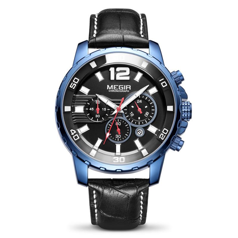 Men'S Watch Multifunctional Timing Waterproof Steel Belt Business Quartz Watch Men'S 2068G
