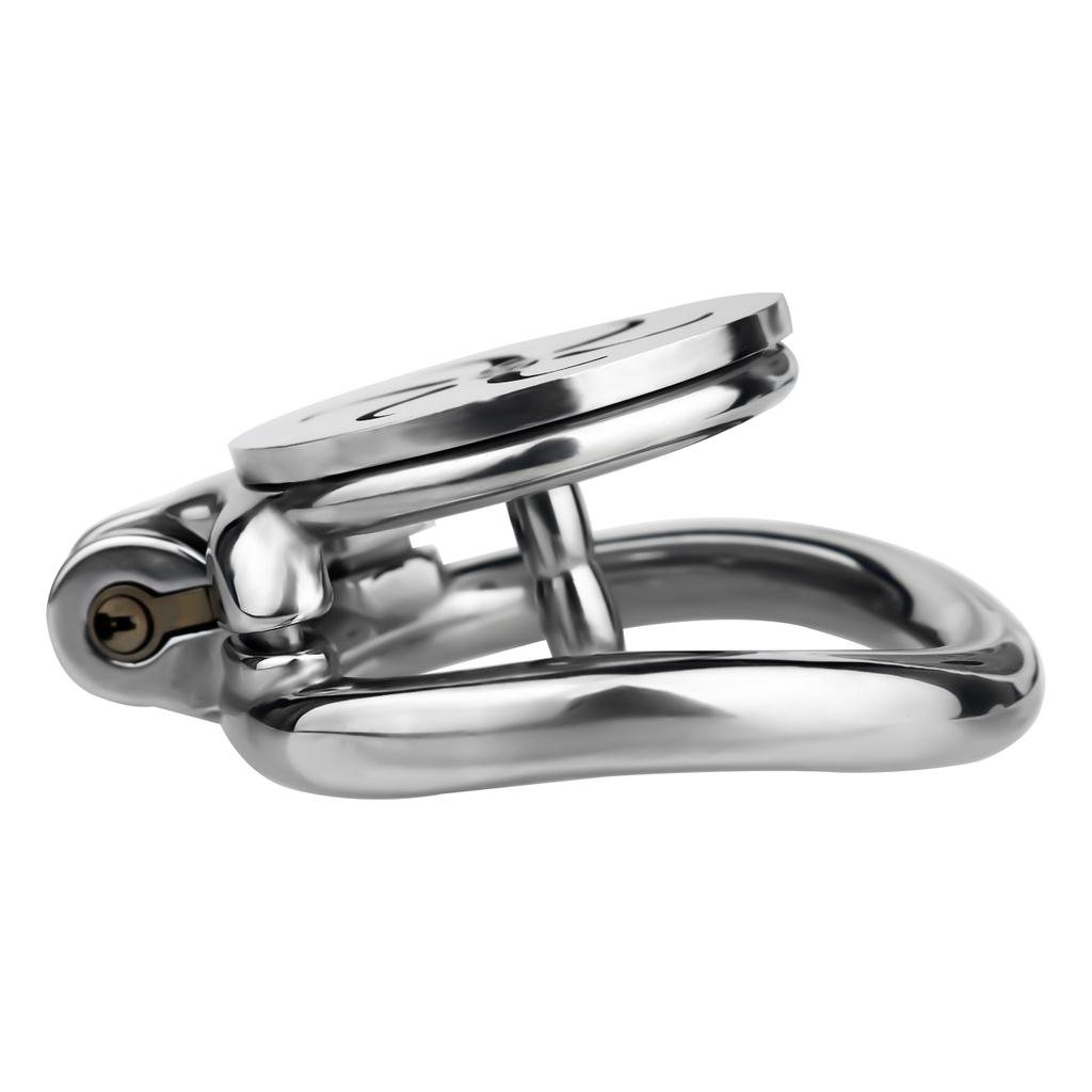 Flat Male Chastity Cage Device with Metal Ribbed Urethral Plug US Delivery SM BDSM Adult 18+ Sex Toys for Men Gay Couple