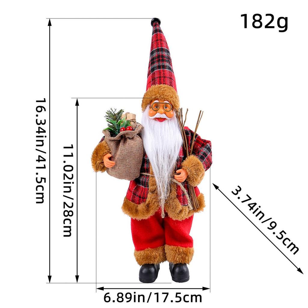 Cross-Border Santa Claus Ornament: Cute Christmas Doll Holding Gift for Window Decoration