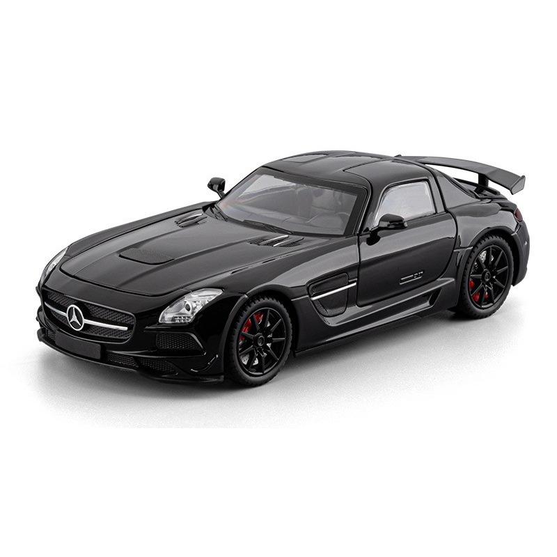 1/24 Литой из сплава Спортивный автомобиль Benz SLS-AMG Модель Коллекционные украшения для детей Игрушечная машинка Подарок на праздник для мальчиков Подарок на день рождения
