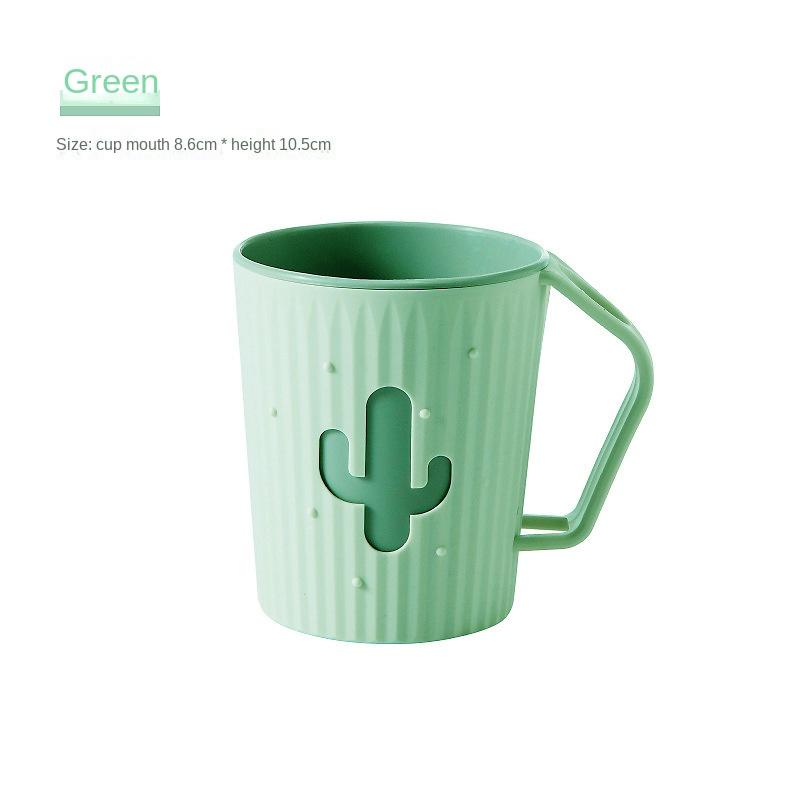Креативная двухслойная чашка для полоскания рта, утолщенная чашка для полоскания рта из мультяшного кактуса, большая емкость с прорезью для зубной щетки, ручка, чашка для зубной щетки