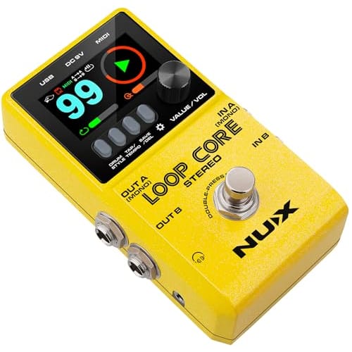 NU-X Loop Core Stereo Pedal | High-Definition Looper with 99 Save Slots, Stereo Input/Output, MIDI Control, and Built-in Drum Machine