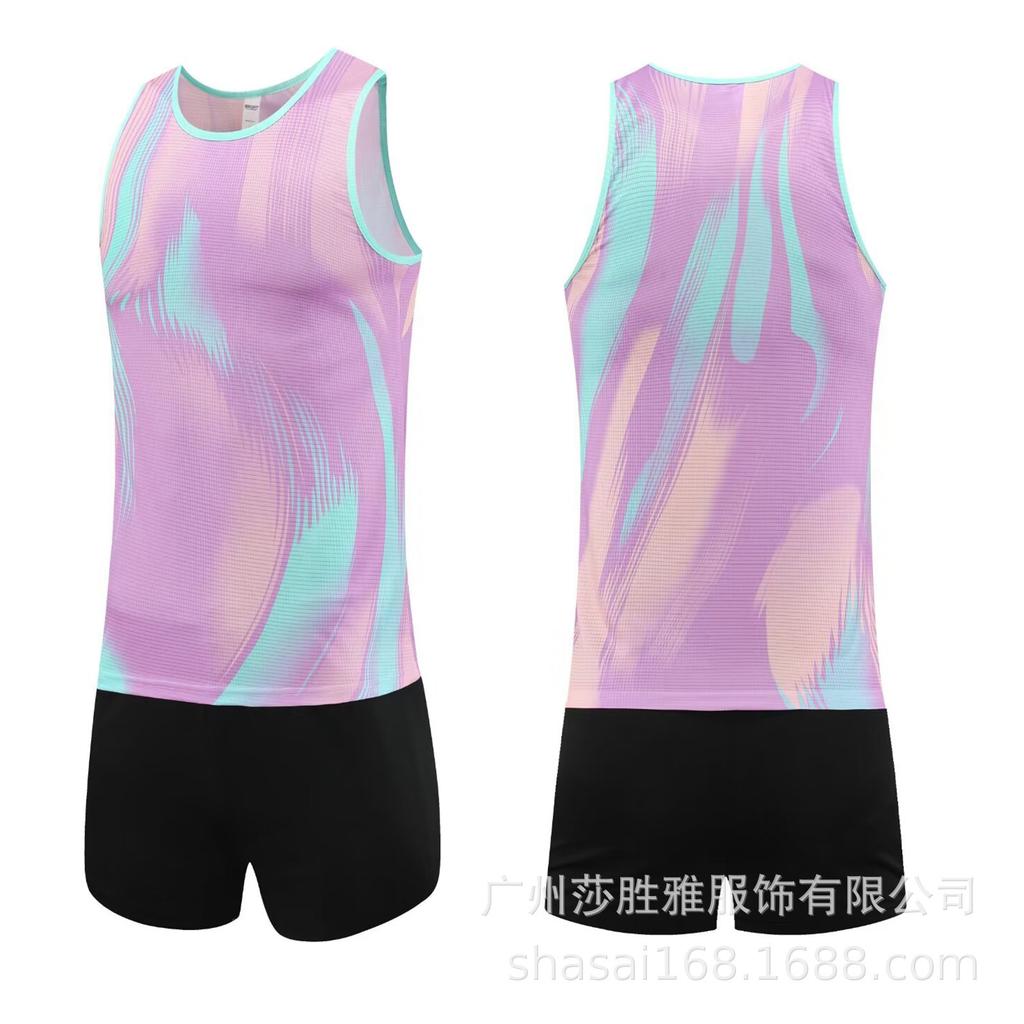 Wholesale track and field uniform sets, student track and field competition uniforms, adult and children's training uniforms, smooth track and field