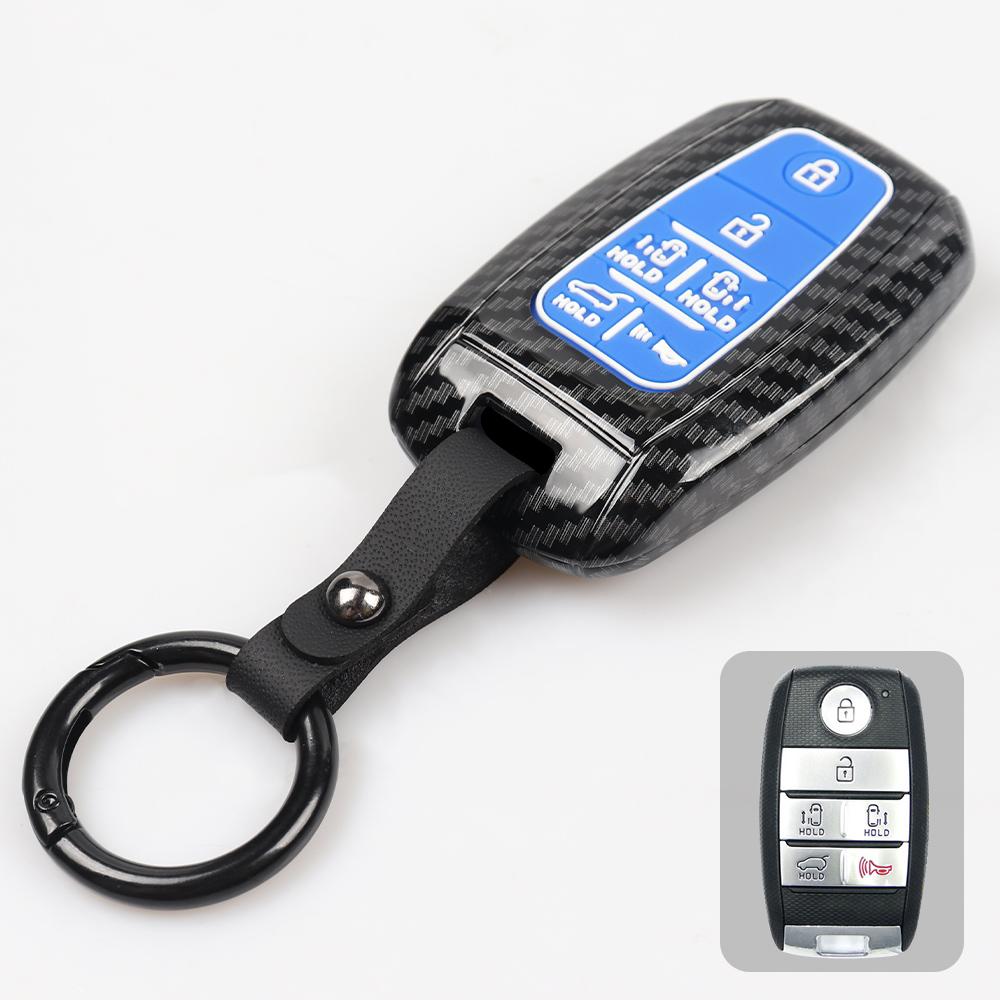 Для Kia Sedona Grand Carnival 2015 2016 2017 2018 Stonic Forte Niro Soul Sorento ABS карбоновый чехол для автомобильного ключа