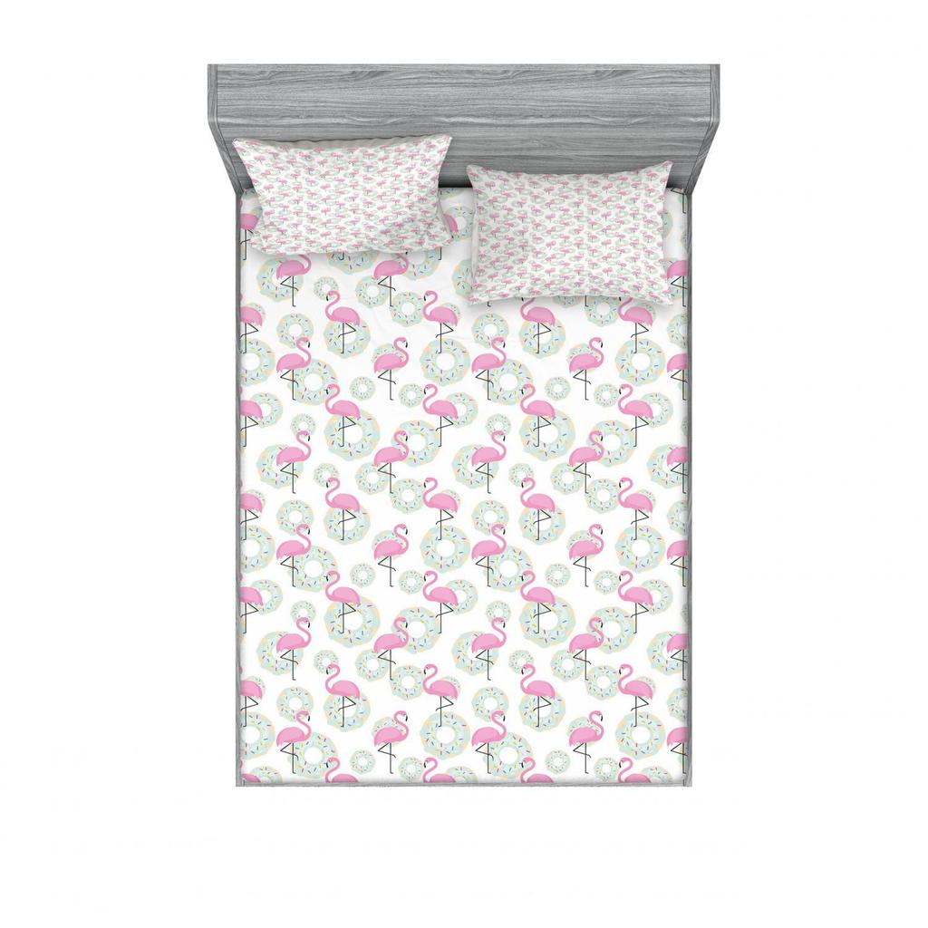 Вкусный узор пончиков Лист Трехкомпонентный Комплект Постельного Белья с Цифровой Печатью Взрослые Дети