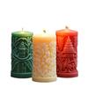 Christmas Cylinder Silicone Mold Set for Aroma Candles Wax Resin Epoxy Craft with 3D Snowflake Pine Tree Design DIY Gift Making