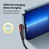 120 Вт USB A на Type C Кабель Быстрой Зарядки, 90 Градусов Прямой Угол Изгиба Плетеный USB Зарядный Кабель для Samsung Xiaomi Huawei