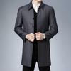 Fashion Single-breasted Medium and Long Trench Coat Men's Autumn New Lapel Plus Men's Business Casual Jacket