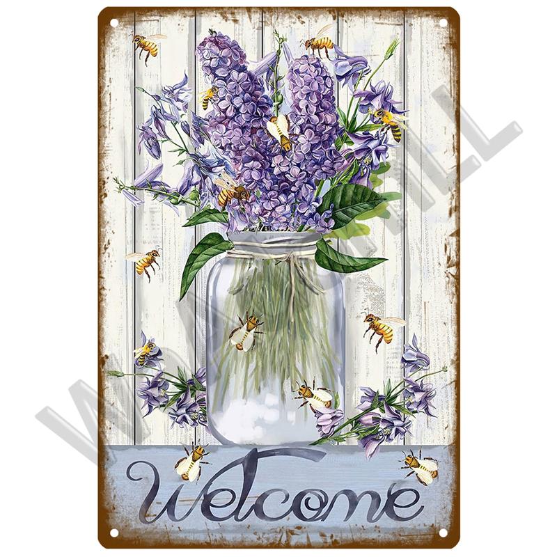 Ретро Декор, металлический знак лаванды, жестяной постер, металлические винтажные вывески с подсолнухом, жестяная вывеска с цветком, ромашка, настенный декор для дома и сада, подарок