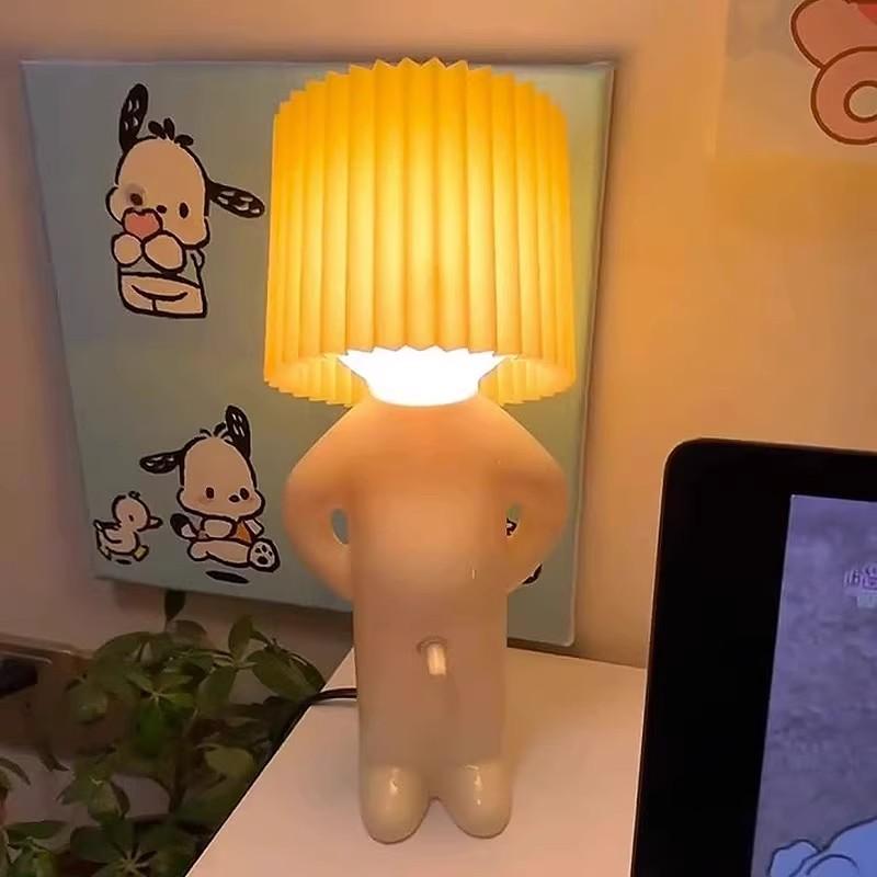 1/2 шт. Креативная настольная лампа «Озорной мальчик», Уникальные светодиодные плиссированные лампы для чтения, Декор для стола, спальни, прикроватной тумбочки, Ночник, Детский подарок