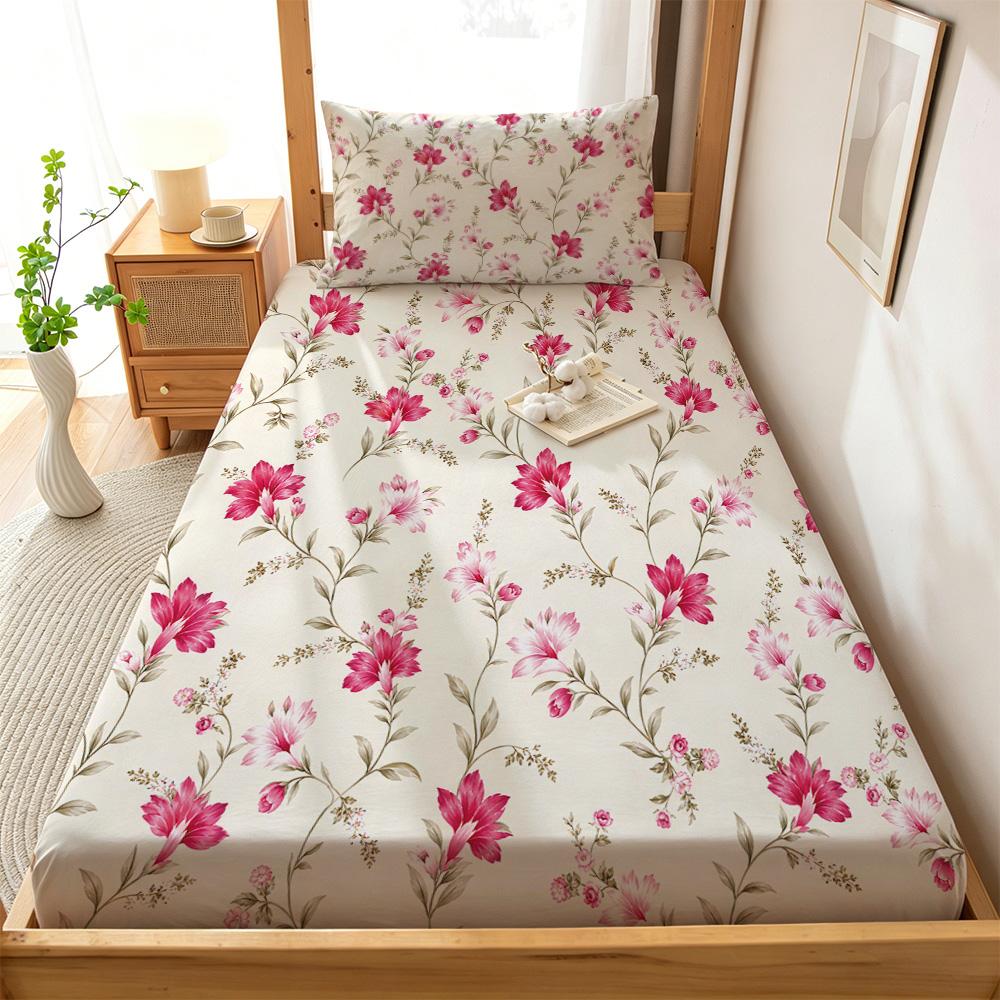 3pcs Colorful Floral Printed Coreless Bed Sheet Set, Multi Size Soft Bed Cover, Bedroom Bedding, Gift Decoration