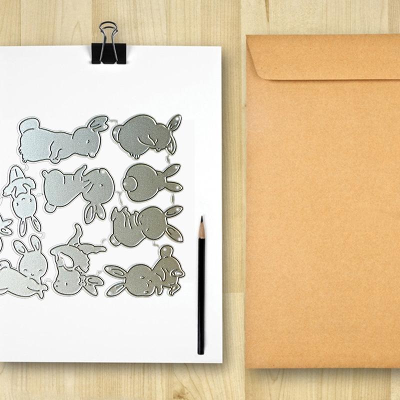 Пасхальный металлический кролик, трафарет для резки карт, скрапбукинг, поделки, сделай сам, штампы, пасхальное украшение