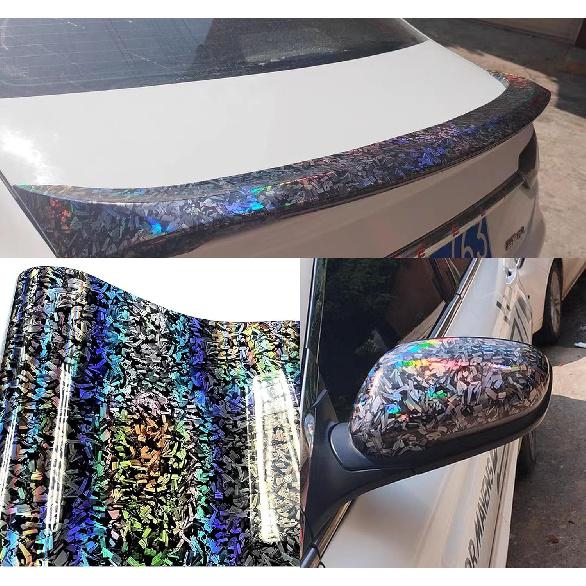 Хром Черный Кованый Глянцевый Углеродное Волокно Автомобильная Виниловая Пленка Рулон С Клеевым Слоем С Воздушными Каналами Декаль Лист DIY Декор