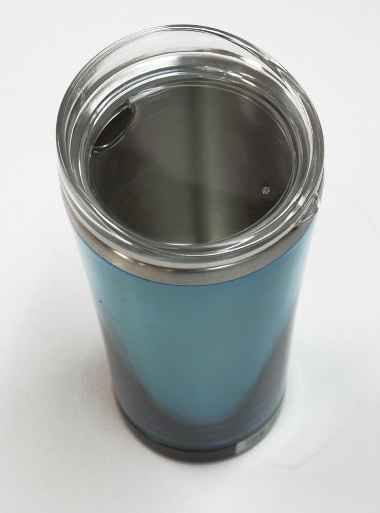 Third Wave Stainless Steel Mug with Clear Double Keeps Drinks Hot and Cold Lid, Blue, 320ml, Walled,