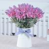 Artificial Flower Clear Texture Bright Color Plastic Artificial Lavender Plant for Indoor