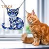 Cat Acrylic Sun Catcher Window Hanging Ornament Blue Cat Sun Catcher with Chain Wall Art Decor Gift for Friends And Family