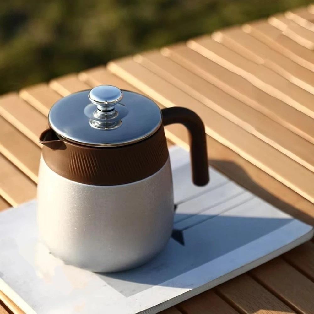 Stainless Steel Titanium-Coated Teapot Titanium-Coated Liner Large Capacity Insulated Coffee Pot with Handle Brewing Pot Kitchen